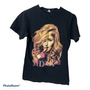 Madonna MDNA Tour 2012 Black Graphic T-Shirt Size S